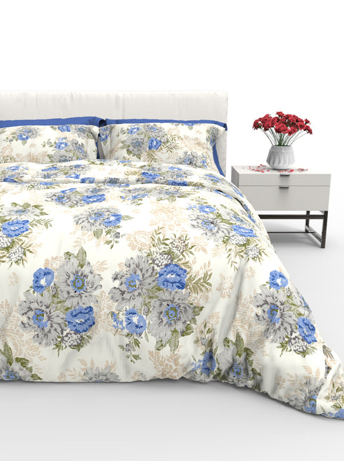 Carmel King 100% Cotton Satin King Size Bedsheet with 2 Pillow Covers - Extra Soft - 220 TC Satin Weave - 1